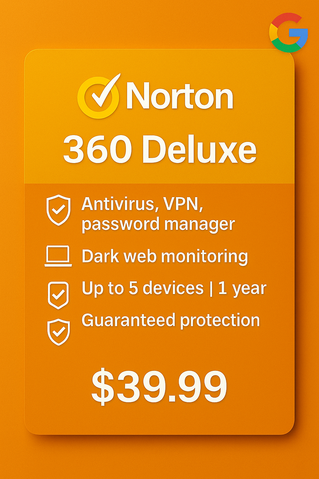 Norton 360 Deluxe – 1 Device / 1 Year