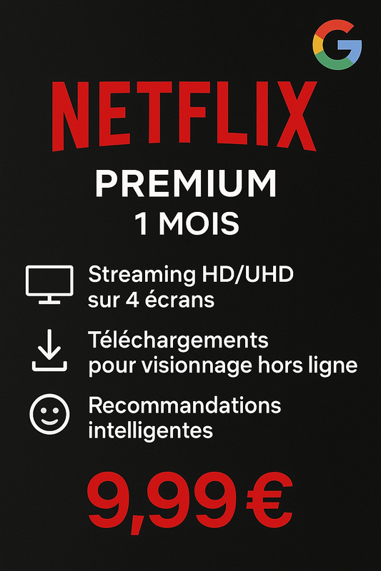 Netflix Premium – Profil Privé 1 Mois