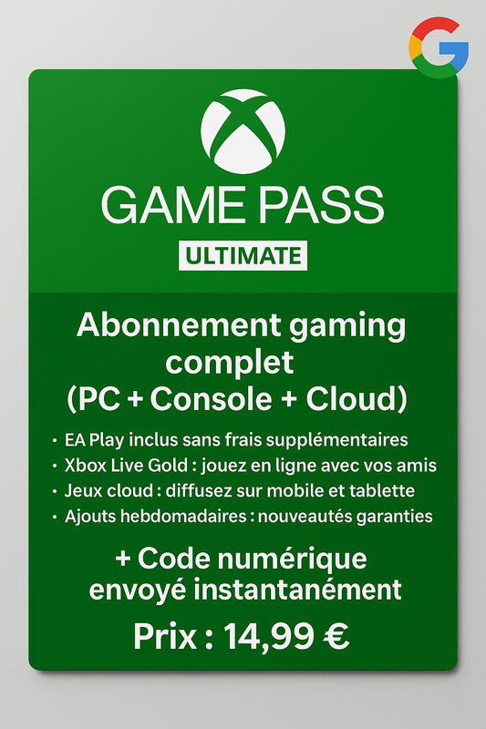 Abonnement Xbox Game Pass Ultimate – 1 Mois